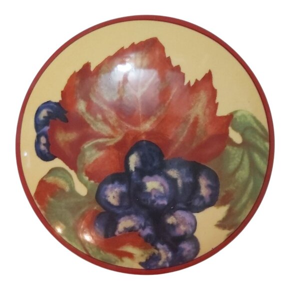 Set of 4 BIA Vendange Saucer Plates with Grape Leaf Motif - Picture 3 of 8